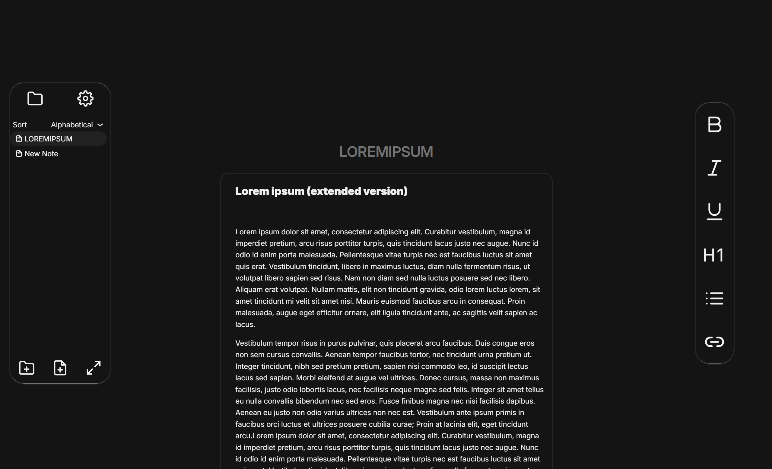 The Inkwell editor with a note open